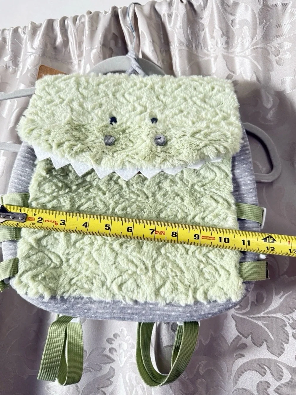 Demdaco Plush Light Green Monster Kids Backpack